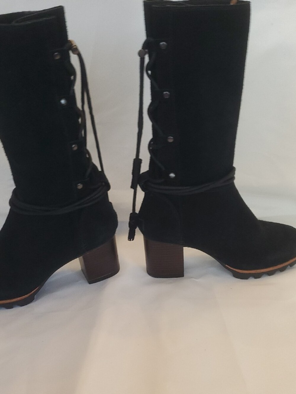 SOREL Farah Mid Calf Boots Black Suede Women's 7 - Picture 10 of 10